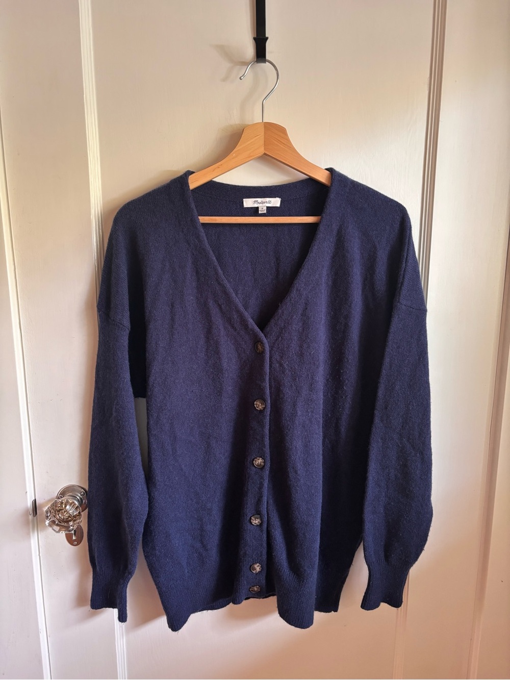 Madewell Dark Navy V-Neck Button Front Cardigan